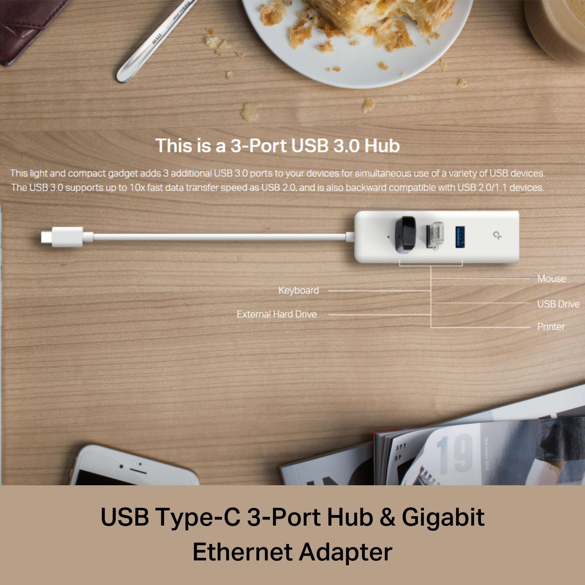 TP-Link UE306 WiFi Adapter, USB 3.0 to Gigabit Ethernet Network Adapter, USB to RJ45 Lan Wired Adapter for PC/Laptop/Ultrabook, Plug and Play in Nintendo Switch, Supports Windows 10/8.1, Linux OS