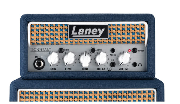 Laney MINISTACK-IRON Battery Powered Guitar Amp – Compact 6W Mini Stack with 4 Speakers, Clean/Drive, Delay, LSI Smartphone Input, AUX In, Headphone Out & Free Ultimate Guitar Subscription - Ironheart