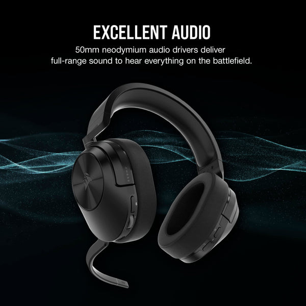 CORSAIR HS55 SURROUND Lightweight Multiplatform Wired Gaming Headset – Dolby 7.1 Surround Sound – iCUE Compatible – PC, Mac, PS5, PS4, Xbox, Nintendo Switch, Mobile – Carbon