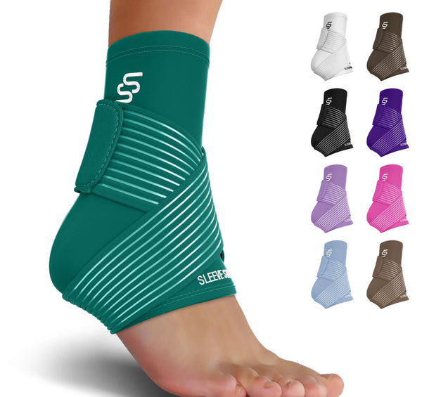 Sleeve Stars Ankle Brace for Sprained Ankle, Plantar Fasciitis Relief Ankle Support for Women & Men, Ankle Compression Sleeve w/Strap, Achilles Tendonitis Brace, Foot Brace Wrap (Single/Hot Pink)