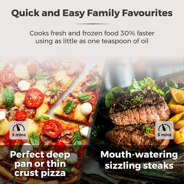 Tower T17122 Vortx Platinum Xpress Digital 30L Air Fryer Oven with Vizion Viewing Window, 18 Cooking Options, 2 Hour Timer, 1800W, Black