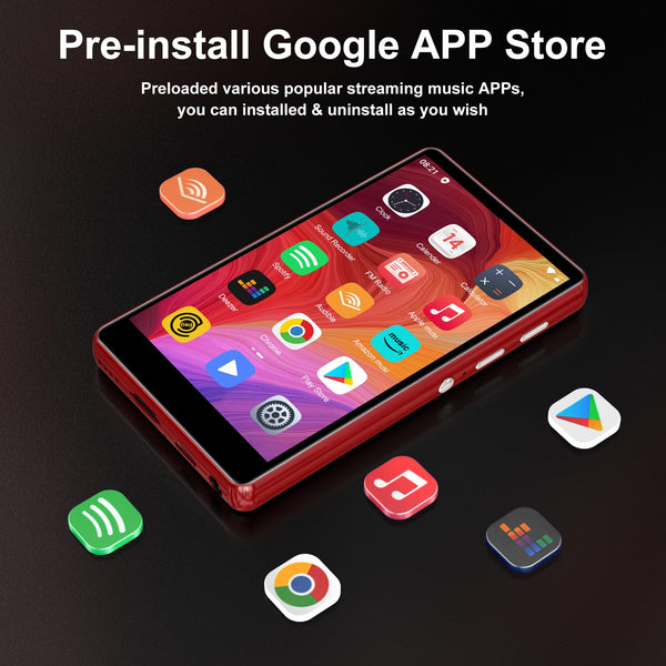 80GB MP3 Player with WiFi and Bluetooth, 4.0” IPS HD Touch Screen, SWOFY M503Pro MP4 Player with Speakers, Android Music Player with Spotify, Deezer, Audible, FM Radio,Play Store for Kids