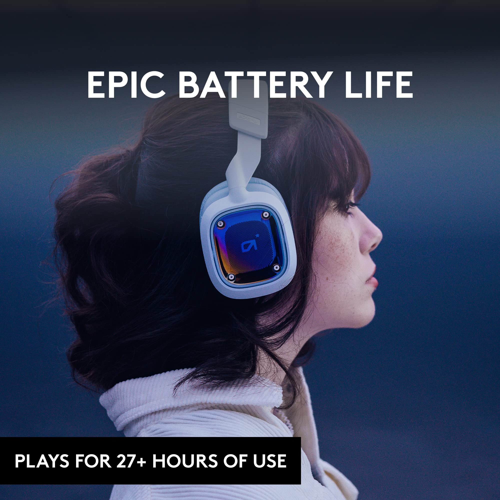 Logitech G Astro A30 LIGHTSPEED Wireless Gaming Headset, Bluetooth enabled, Dolby Atmos, Detachable Boom, 27h battery, USBC charging, for PS5, PS4, Xbox, Nintendo Switch, PC, Android - White