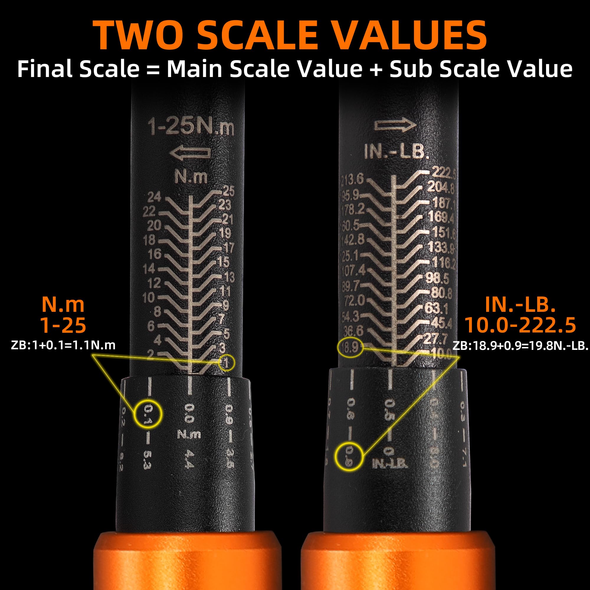 Torque Wrench 1/4 Bike Torque Wrench 1-25nm Torque Wrench Set 63ps with 100mm Extension bar and Socket