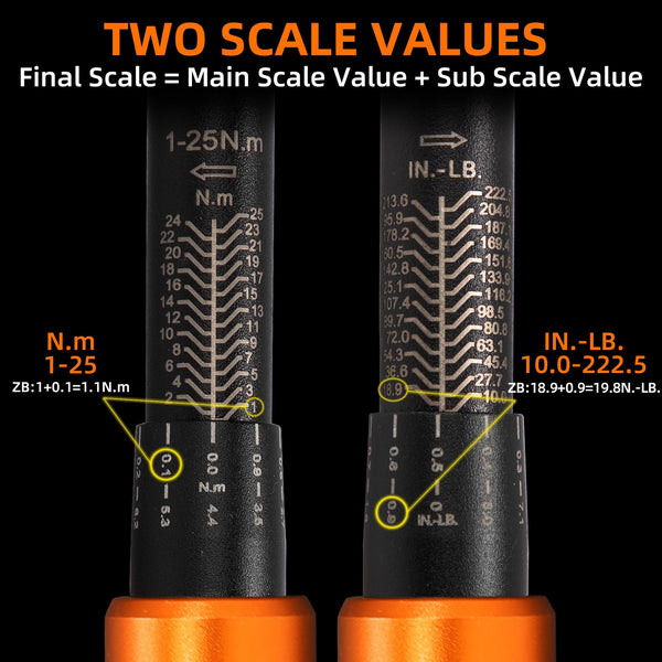 Torque Wrench 1/4 Bike Torque Wrench 1-25nm Torque Wrench Set 63ps with 100mm Extension bar and Socket