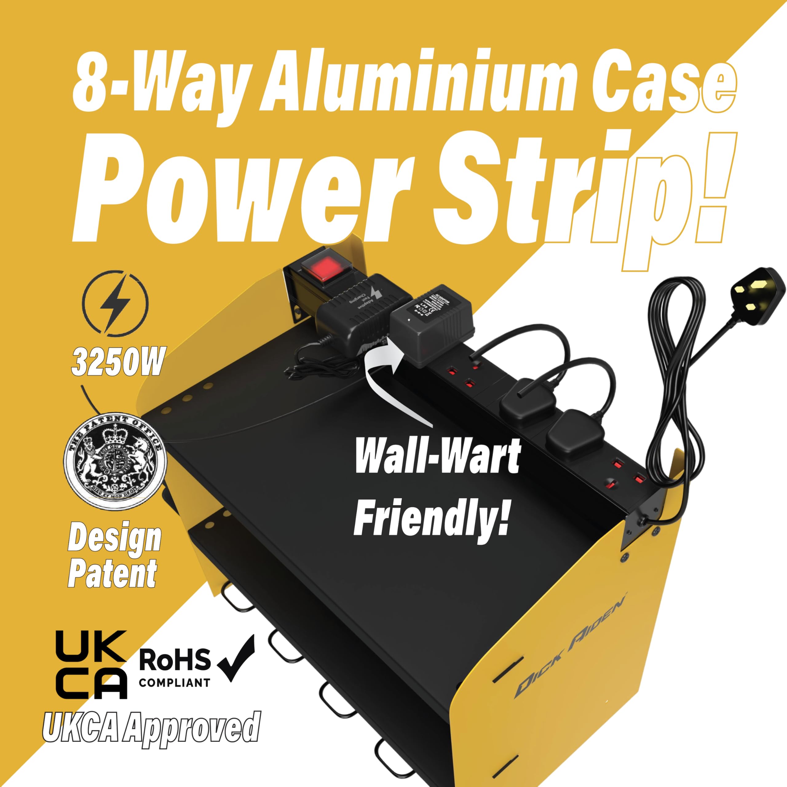 Toolganize Power Tool Organiser, Storage Rack with Power Strip Charging Station, Heavy-Duty for Workshop & Garage Tools - 4 Slot, Milwaukee Red.