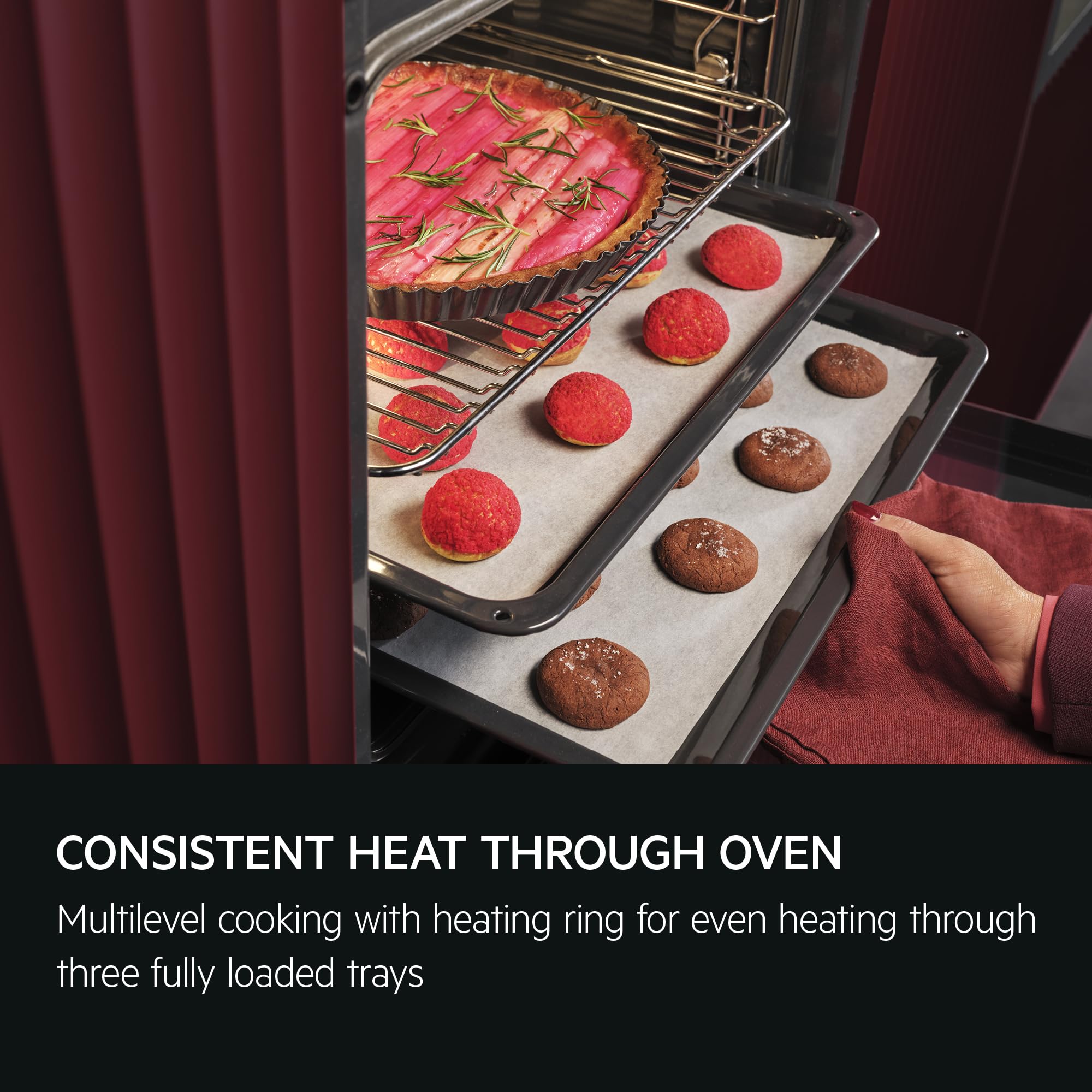 AEG 3000 Series Surroundcook Integrated Oven BEX335011B, 72L Multilevel Cooking, Turbo Grill, Defrost, Led Display, XL Baking Tray, Aqua Clean, Built-in Oven 590x560x550mm, Class A+++ Black