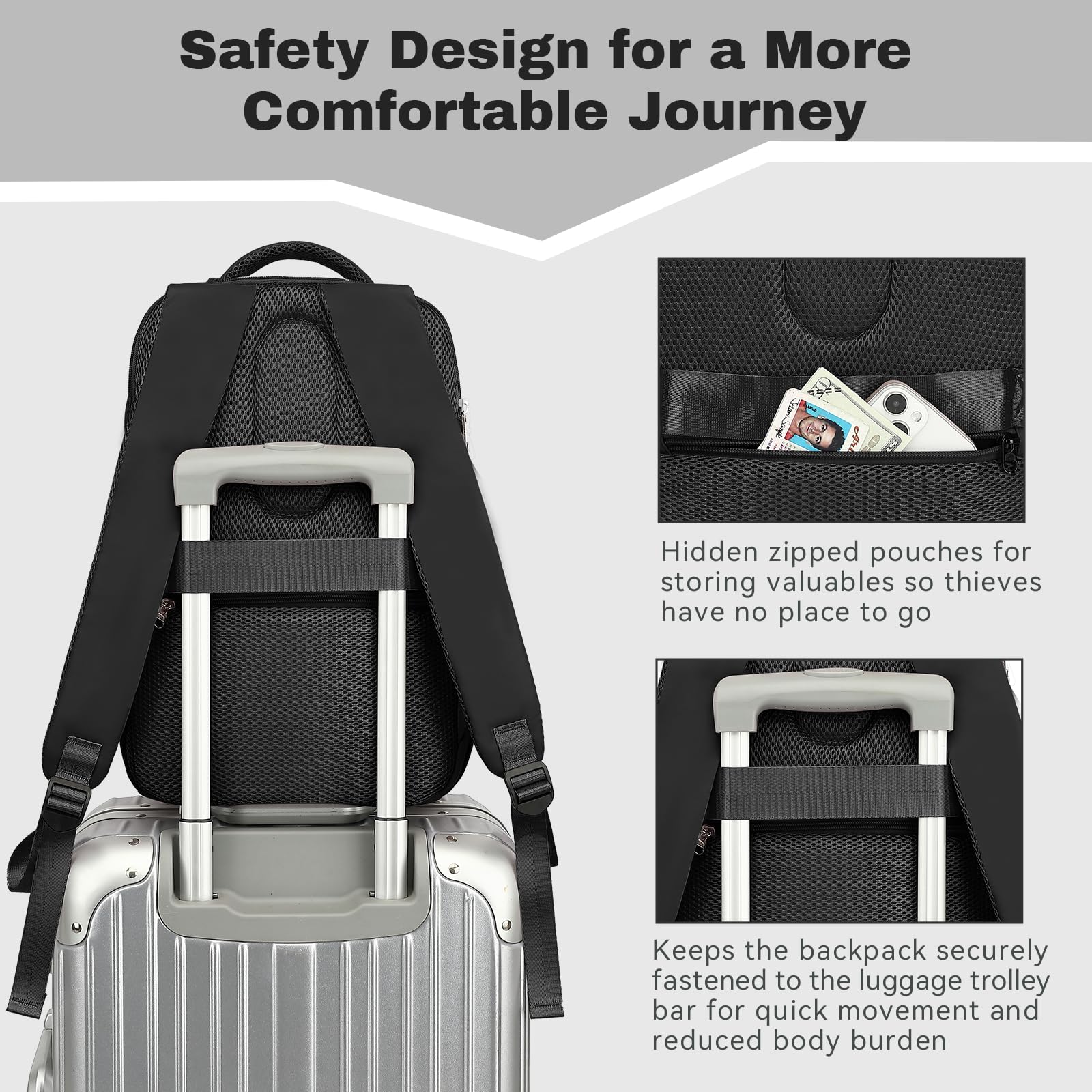 Xkdoai for Ryanair Cabin Bags 40x20x25, Travel Backpack Underseat Hand Luggage Carry-ons Airplanes Flight Bag Suitcases for Men Women