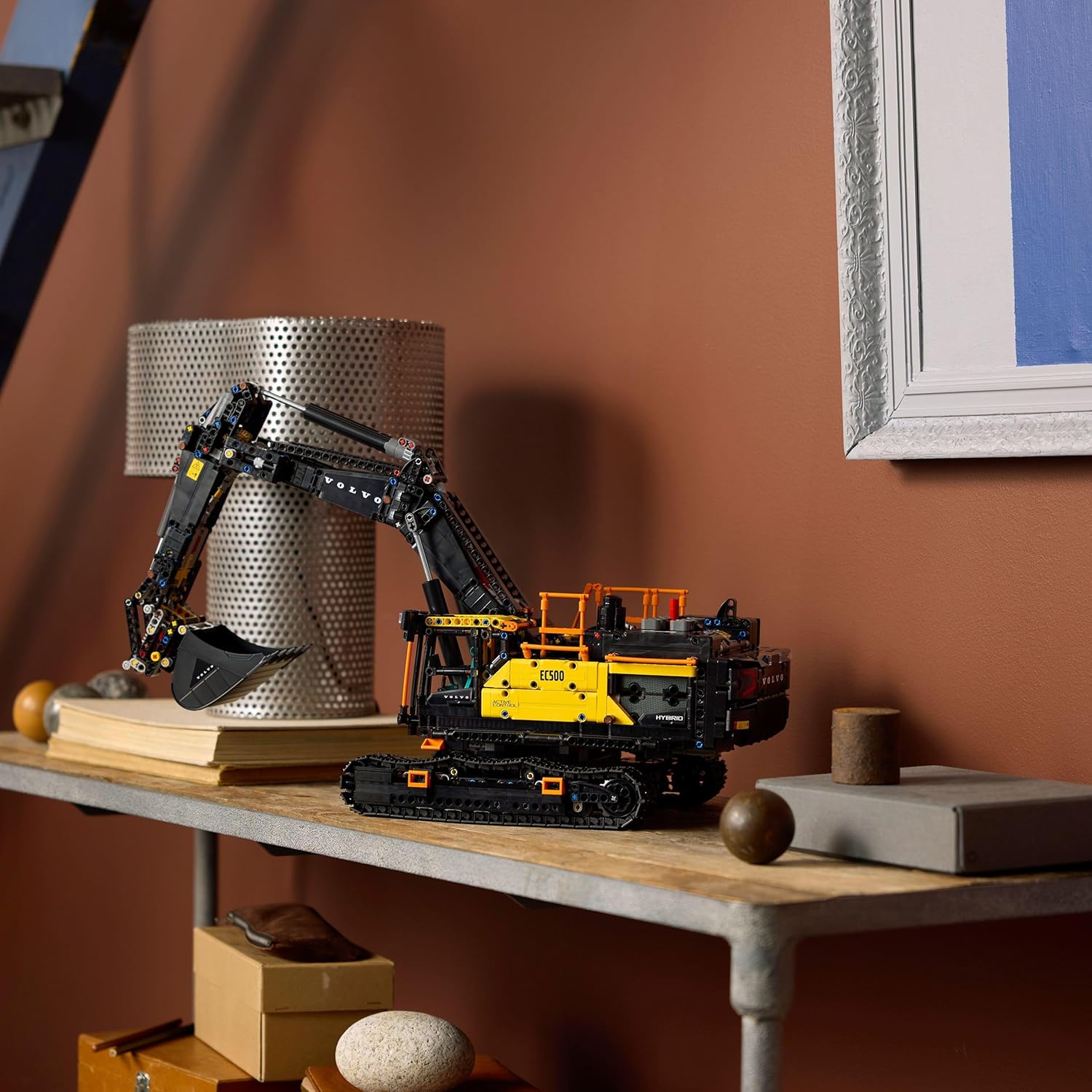 LEGO Technic Volvo EC500 Hybrid Excavator - Motorised Construction Vehicle Model Kit for Adults - incl. a Movable Boom Arm & Tracks plus Hammer & Shovel Tools - Gift Idea - 42215