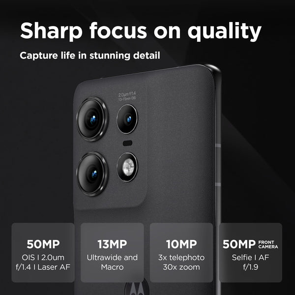 Motorola edge50 pro Smartphone (6,67" Super HD pOLED Display, 50 MP Camera with OIS, 12/512 GB, 4500 mAh, incl. 125W charger, Android 14) Black Beauty