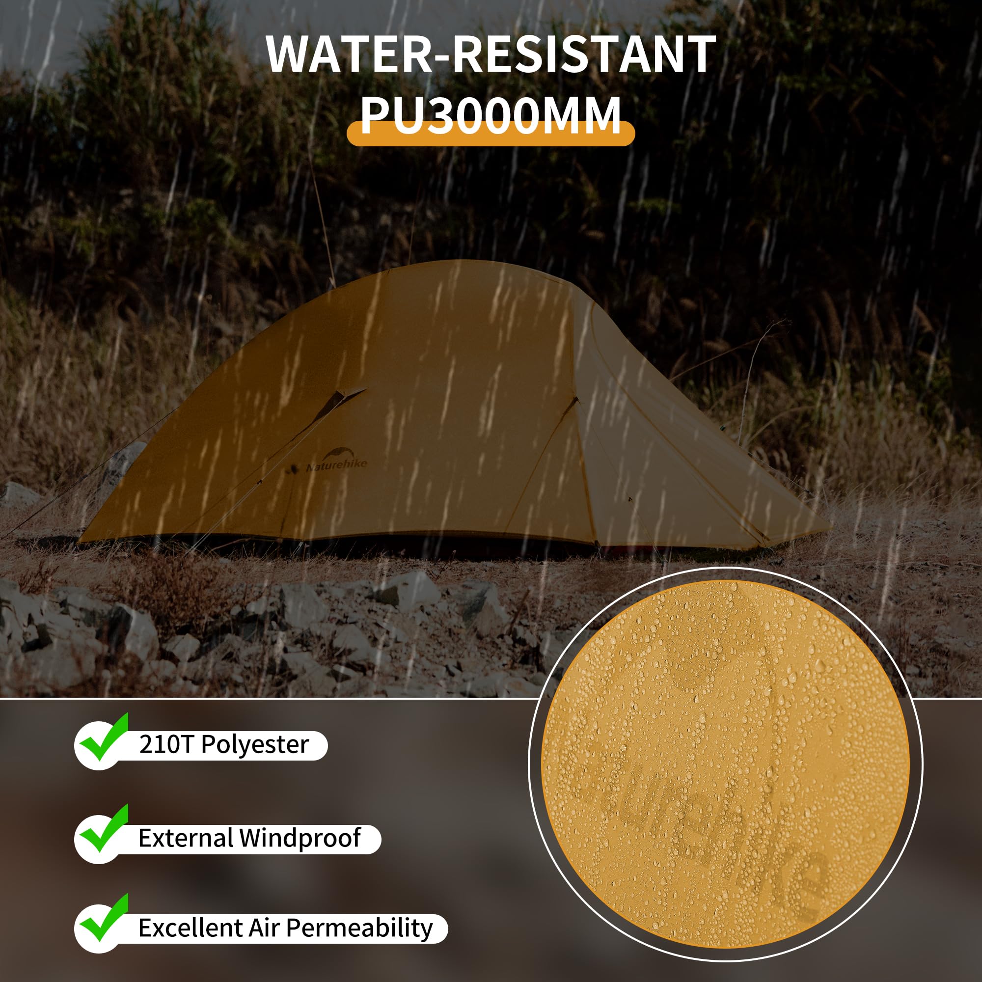 Naturehike Cloud up 2 Camping Tent 2 Man Backpacking Tent 3-4 Season Wild Country Tent Lightweight Dome Tent