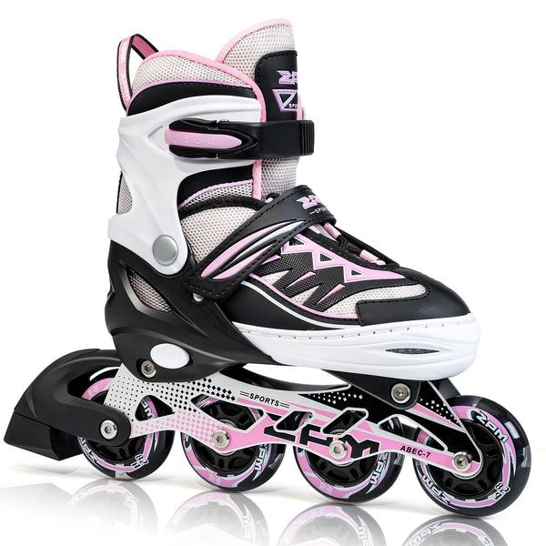 2pm Sports Adjustable Inline Skates, Stylish Design Beginner Roller Skates for Boys and Girls