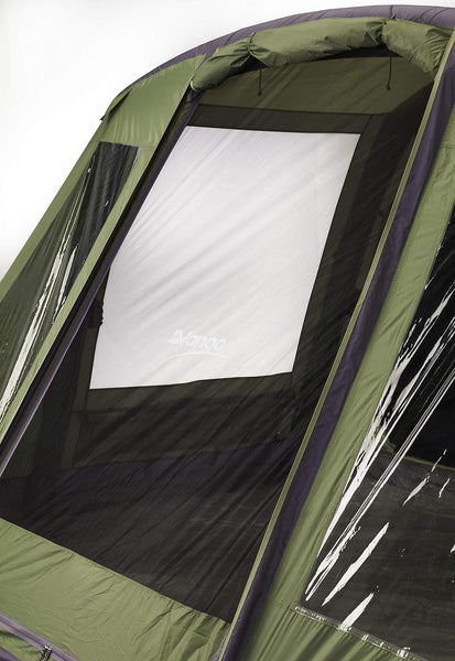 Vango Airbeam Odyssey Air 500 Villa Tent [Amazon Exclusive], 5 Man Inflatable Tent with Pump, Sun Canopy, Easy Pitch Family Camping, Epsom Green