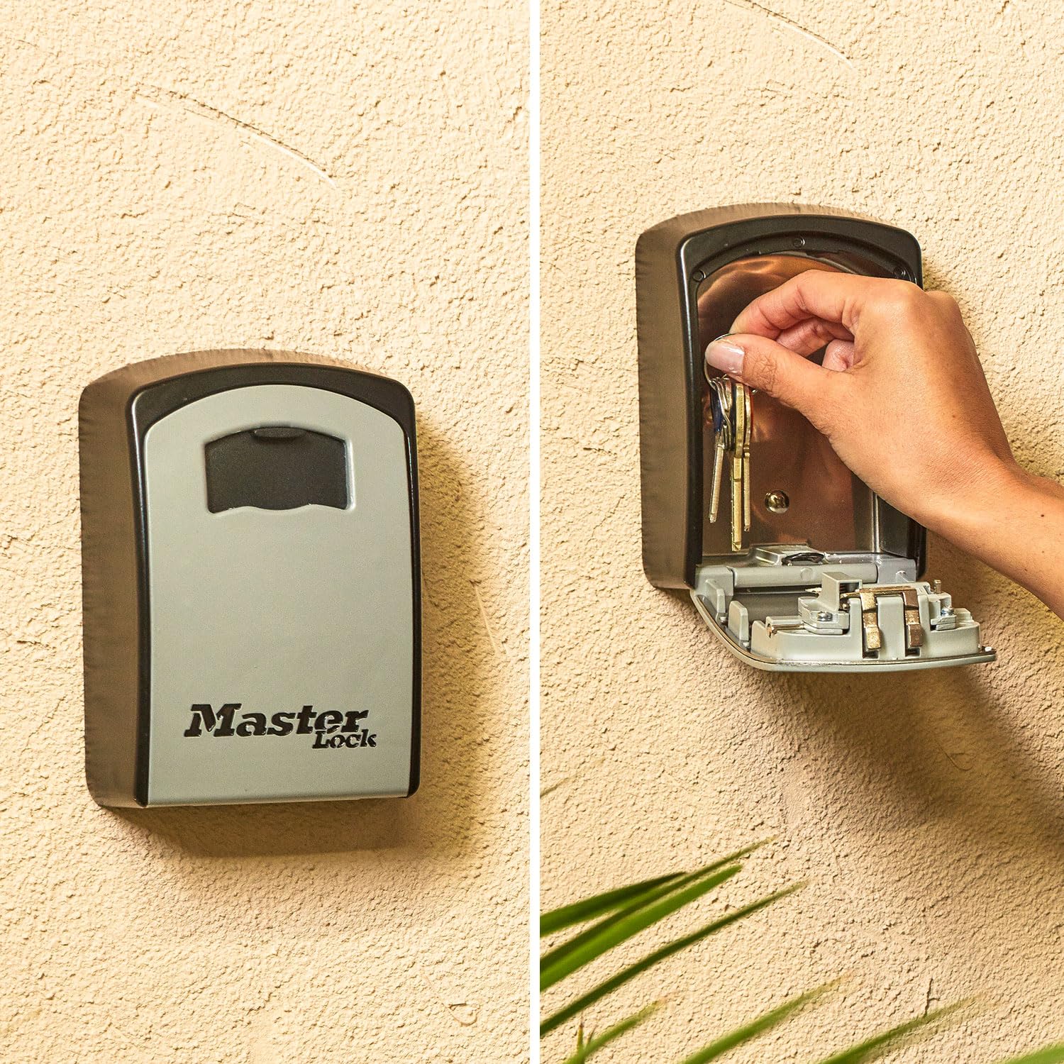 MASTER LOCK Extra Large Key Safe Wall Mounted, XL 106 x 146 x 53 mm, Outdoor, Mounting Kit, for Home Office Industries Vehicles, Black & Silver
