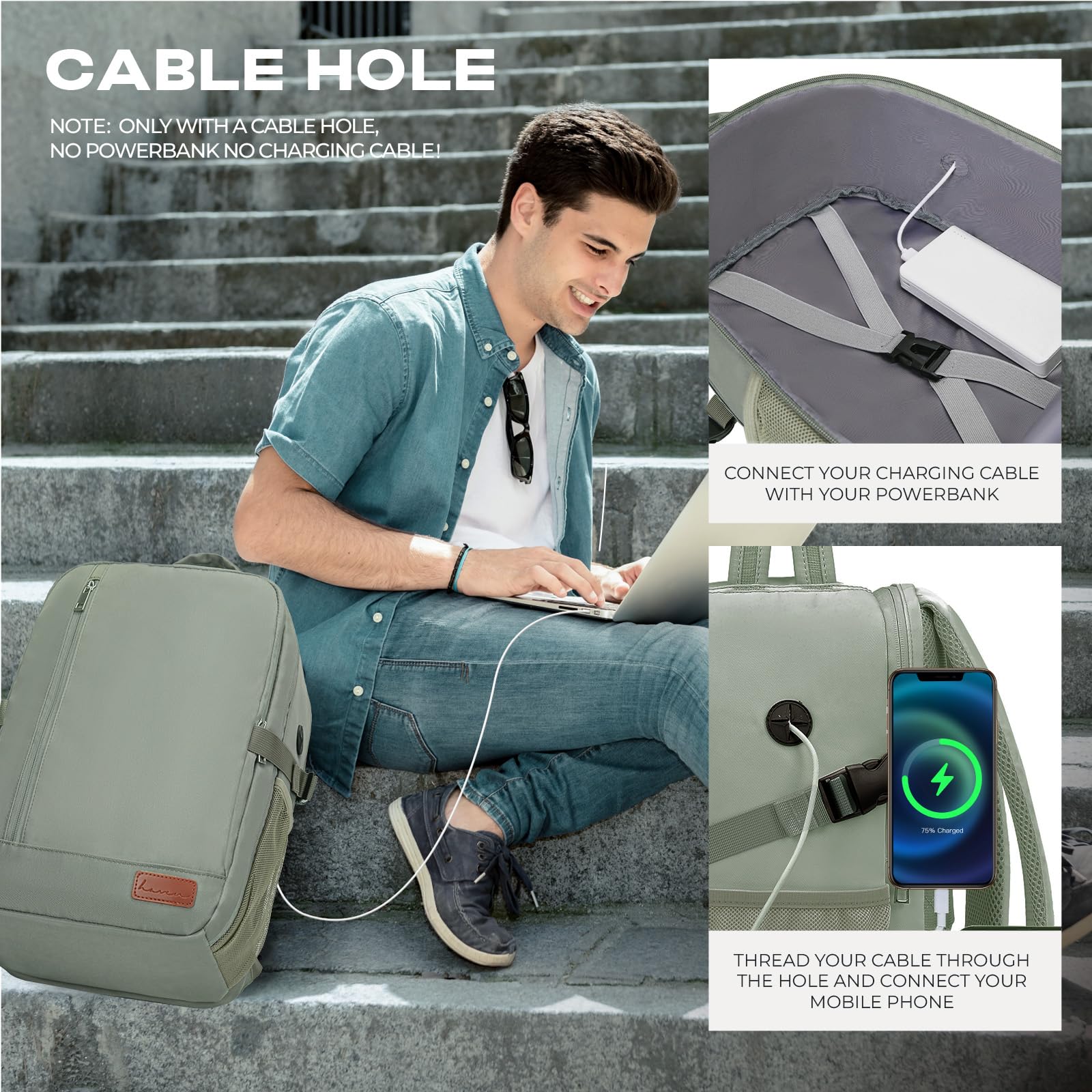 VMIKIV for Ryanair Cabin Bags 40x20x25 Underseat Carry On Bag,Small Travel Backpack Cabin Size for Men Women,Hand Luggage for Overnight, Weekend,Under Seat Casual Daypack for Airlines