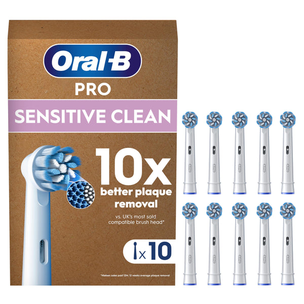 Oral-B Pro Sensitive Clean Toothbrush Heads, Pack of 10 Counts, Suitable for Mailbox
