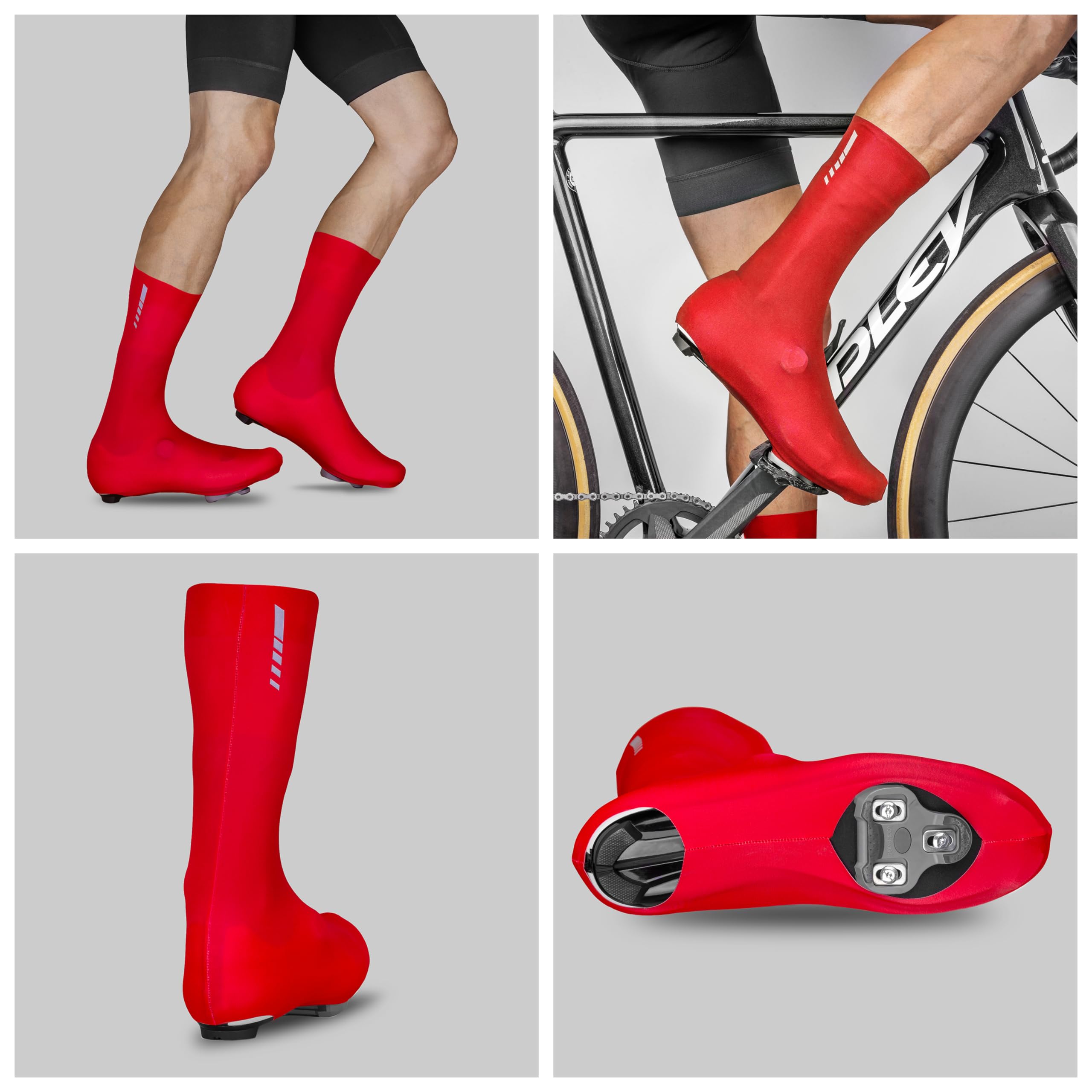 GripGrab Unisex Gripgrab 2nd Generation Raceaero Tt Raceday Lycra Cover 2 Lightweight Aerodynamic Cycling Road Bike Aero Overshoes, Red, L UK
