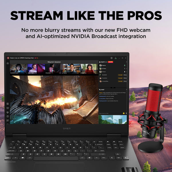 HP Omen 17" Gaming Laptop and HyperX Cloud III Wired Headset bundle, AMD Ryzen 7-8845HS, AI Enhanced, 16 GB RAM, 1TB SSD, NVIDIA GeForce RTX 4050 Graphics, FHD Display, 144Hz, Black, 17-db0016sa