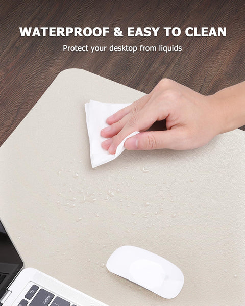 MOLMO Non-Slip Desk Mat, Waterproof Desk Pad Table Protector, Easy Clean Laptop Mat Large Mouse Pad Leather Writing Mat with Suede for Office /Home/Decor (Light Green, 60 x 35 cm)