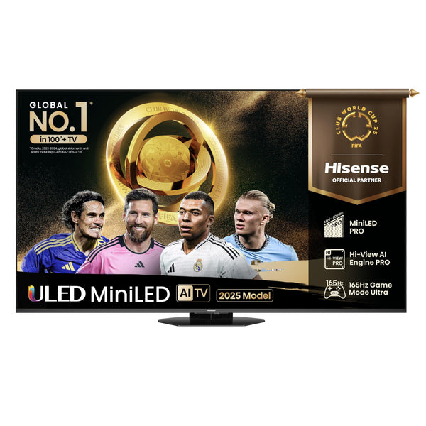 Hisense 55 Inch 4K Mini-LED TV 55U6NQTUK - Quantum Dot Colour, Dolby Vision Atmos, Hi-View Engine, FilmMaker Mode, Vidaa OS with Voice Control, Freely, Youtube, Netflix and Disney+ (2024 Model)