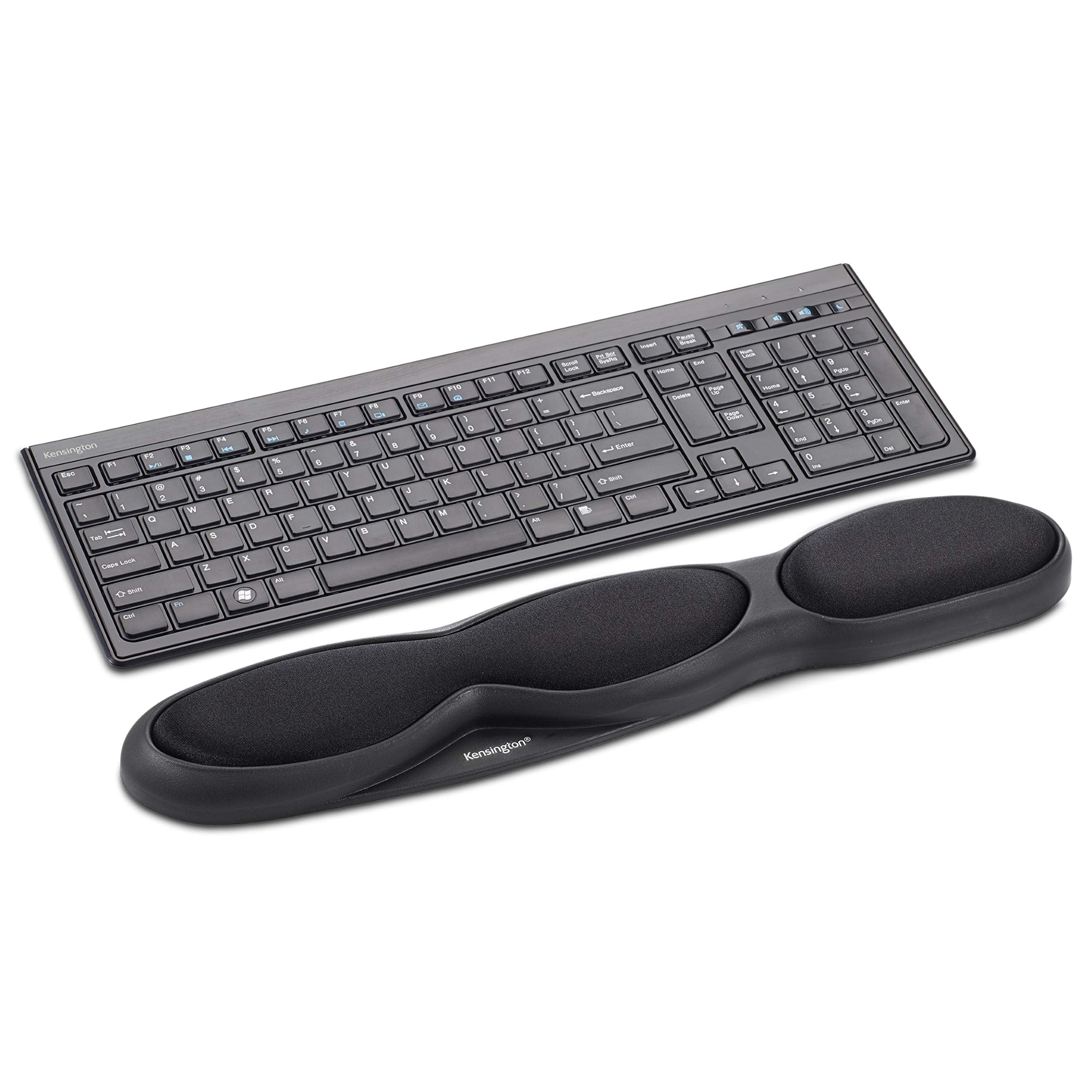Kensington Keyboard Wrist Rest - Ergonomic duo gel wrist rest, compatible with full length / gaming keyboards for comfort when at computer, laptop, office, PC, home - Red/Black (62398 )