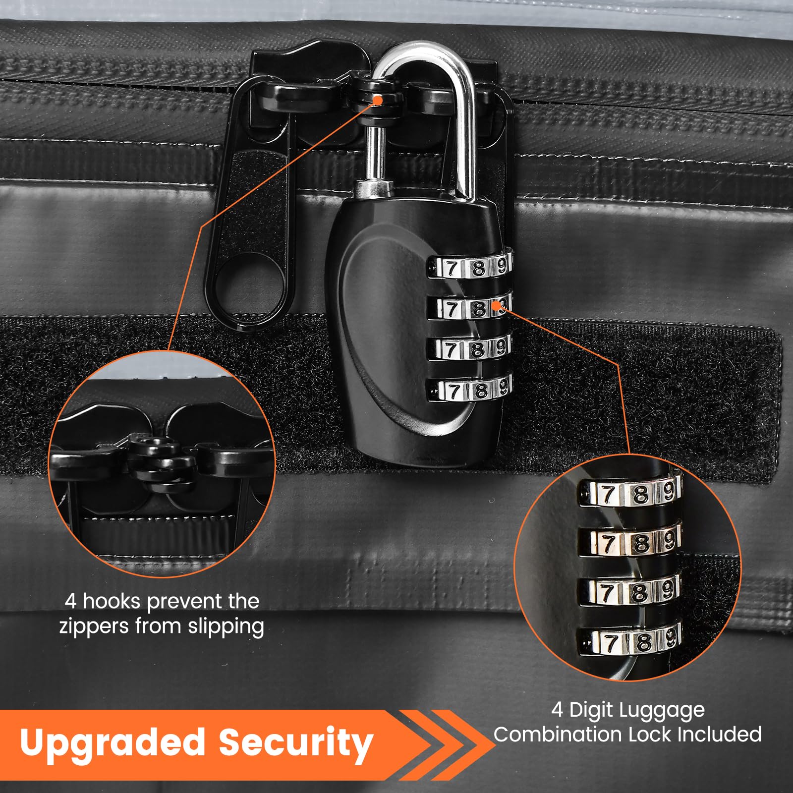 COSTWAY 15/21 Cubic Feet Car Roof Bag, 100% Waterproof Roofing Cargo Carrier with Anti-Slip Mat, Combination Lock & Straps, Rooftop Luggage Storage Box (Black, 21 Cubic Ft/600L)