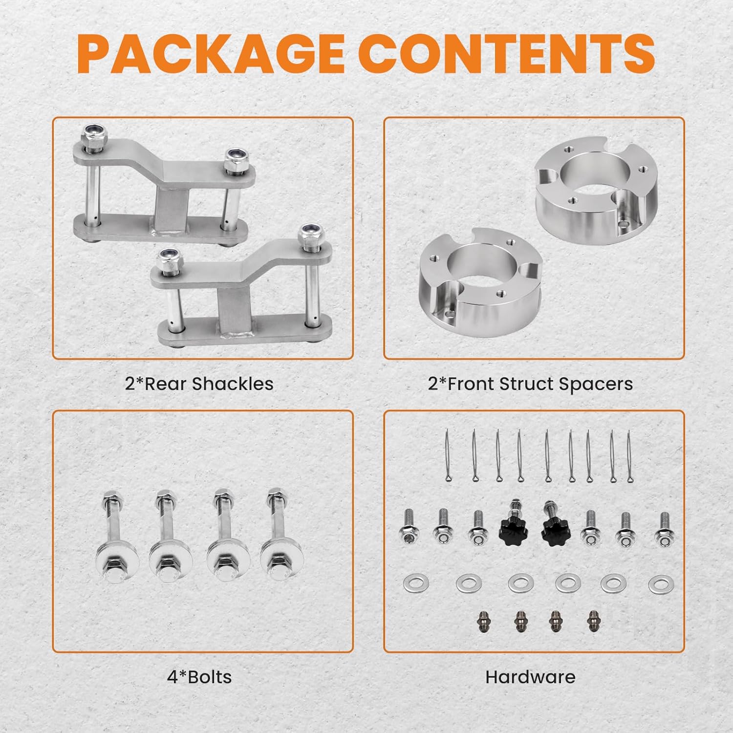 maXpeedingrods Lift Kit For Nissan Navara D40 2.5" Strut Spacers and 2" Rear Extended Shackles