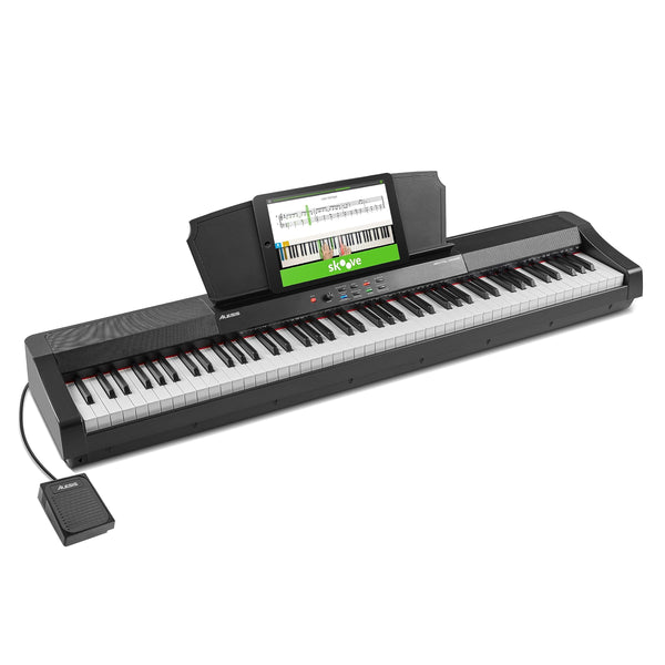 Alesis Recital Home Digital Piano with 88 Hammer Action Weighted Keys, Stand, Pedals and Lessons, Turquoise