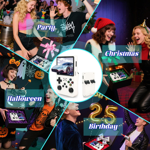 Blidinner R36S Retro Handheld Games Console -With Open Source Linux System,3000mAh Battery,3.5 Inch HD Screen,64G TF Card,20,000+ Classic Games,Portable Mini Game Console for Teens and Adults-Black