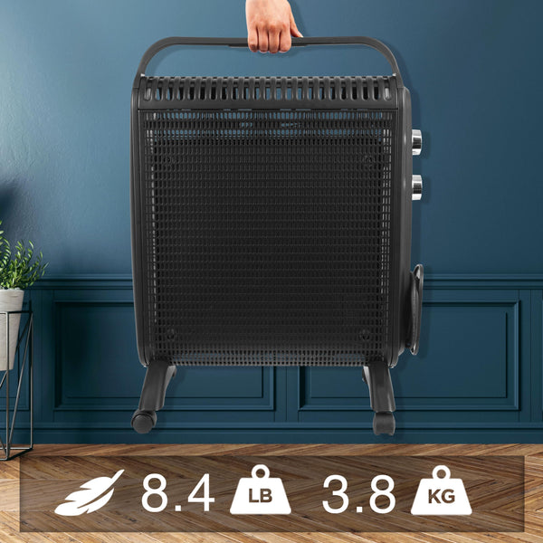 Duronic Electric Heater HV180 WE 2000W Oil Free Radiator Convection Heater Free Standing Radiator Mica Panel Heaters Portable Radiators with Micathermic Panels Convector for Home, Bedroom, Office