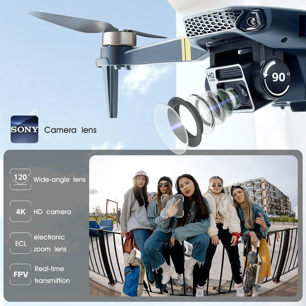 2650 ft Control Range Super Enduring Brushless Motor Drone with 84 Mins Super Long Flight Time, Drone with 4K HD Camera for Beginners, CHUBORY A77 WiFi Quadcopter, Follow Me, Auto Hover, 3 Batteries