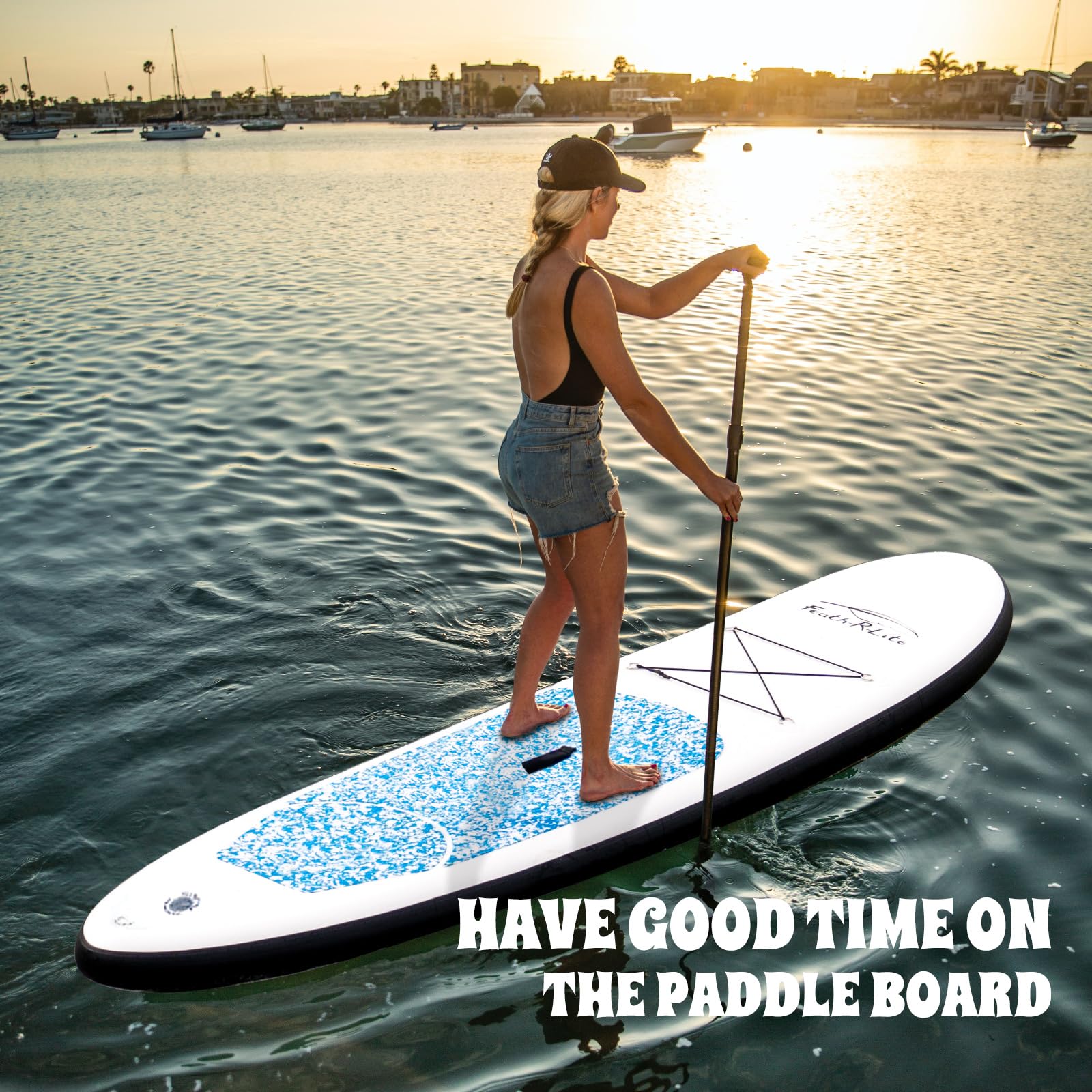 FEATH-R-LITE 10' &11' Inflatable Ultra-Light Stand Up Paddle Board for All Skill Levels Included with SUP, Adj Paddle, Pump, Backpack, Leash