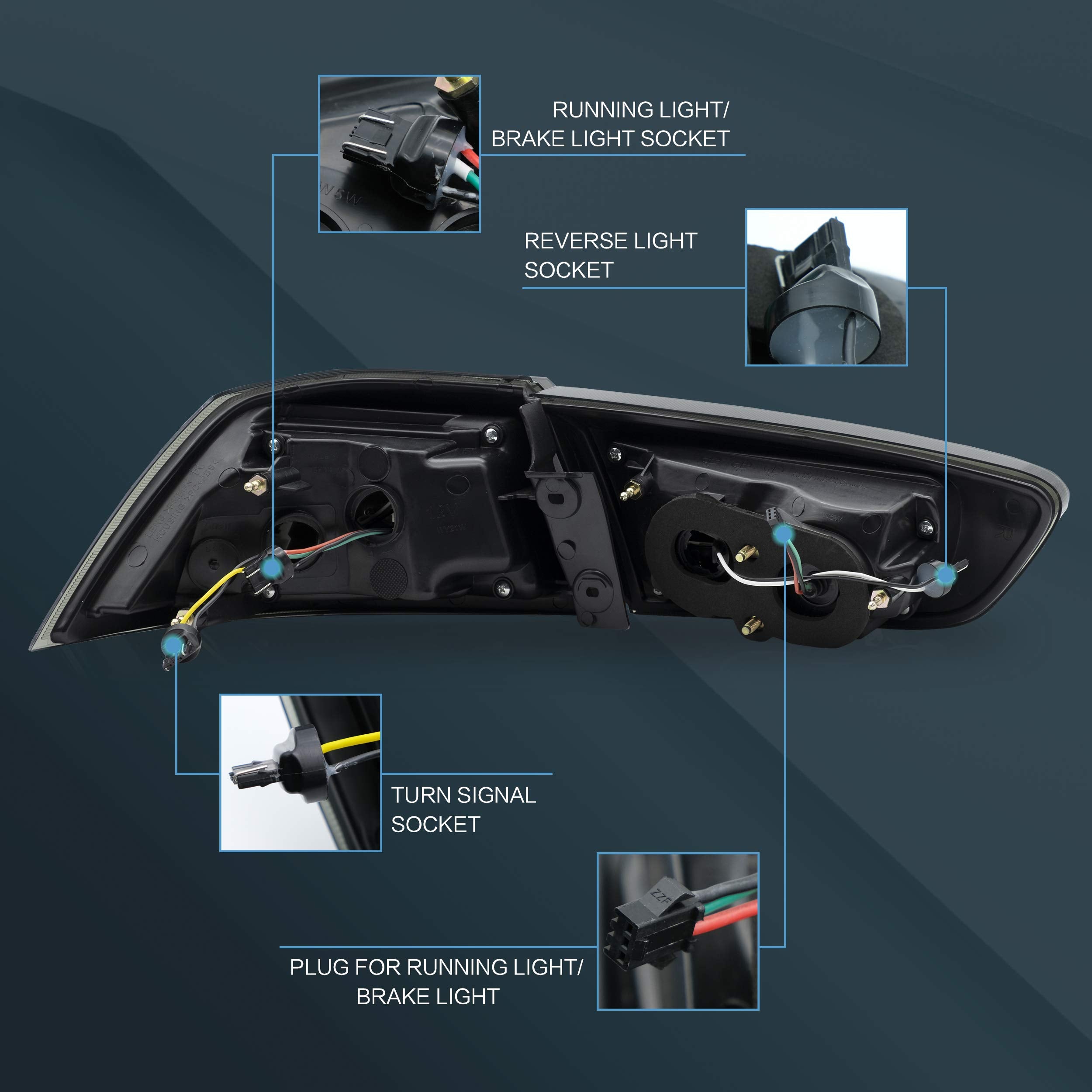 VLAND LED Headlights Compatible with Mitsubishi Lancer& EVO X 2008-2020 Front light with Sequential, Projector Headlamp