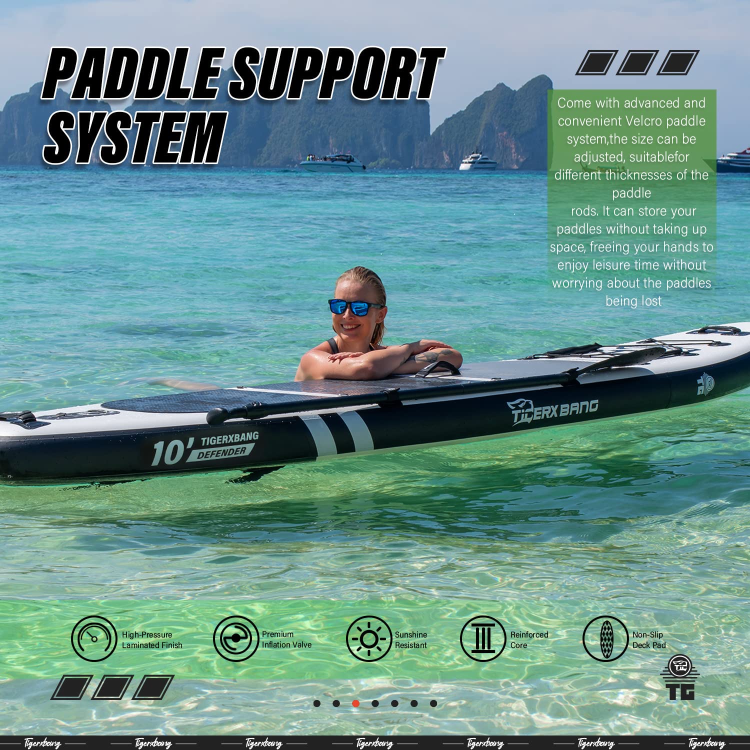 TIGERXBANG Stand Up Paddle Boards 10'6" x 32" x 6"丨10' x 31" x 6" with Premium SUP Board Accessories, Inflatable Paddle Boards for Adults/Kids Stand Up PaddleBoarding