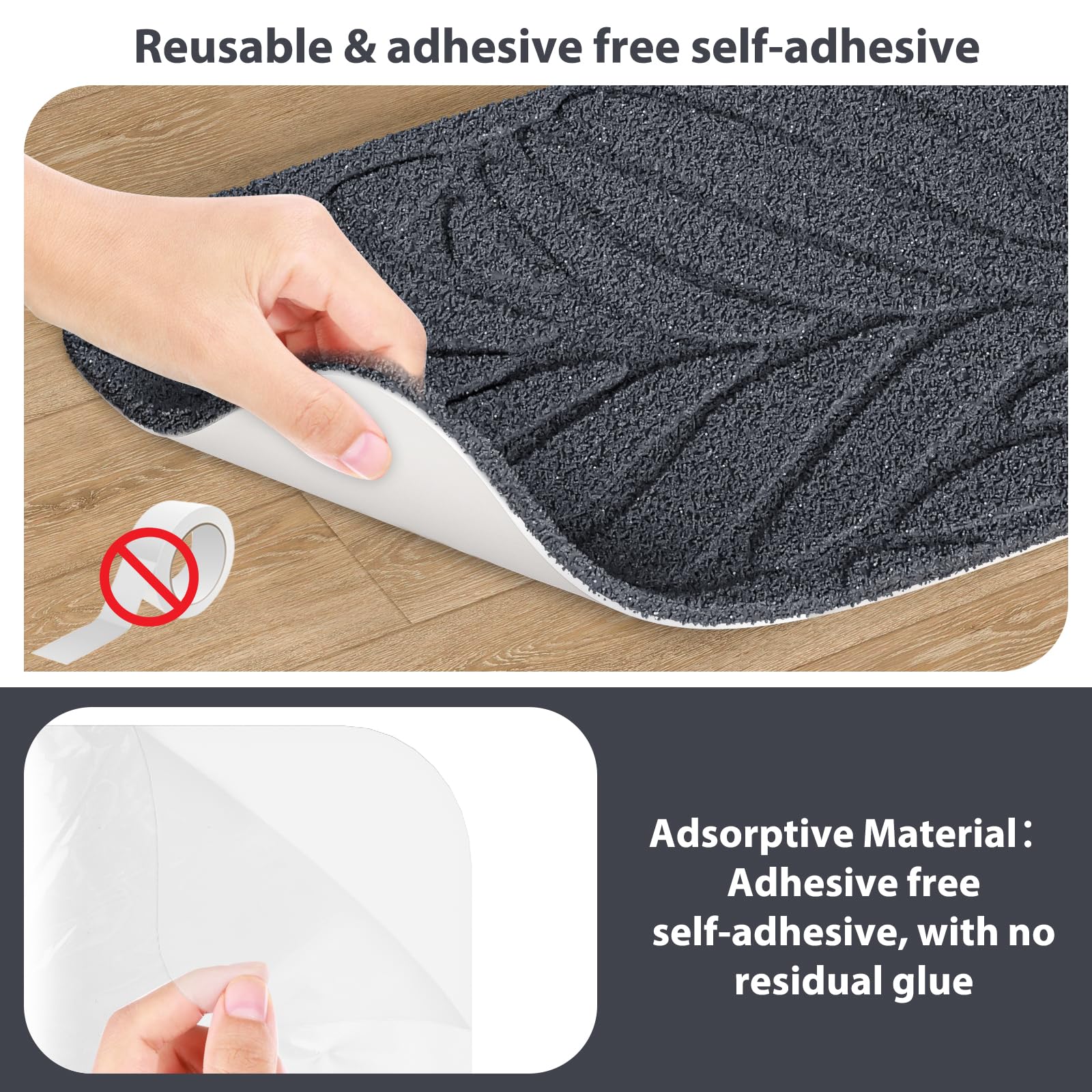 Fixmend Stair Treads Non Slip for Wooden Steps, 20.3 x 76 cm (15-Pack) Stair Runner Carpet Treads Indoor with Reusable Adhesive, Stairslide Carpets