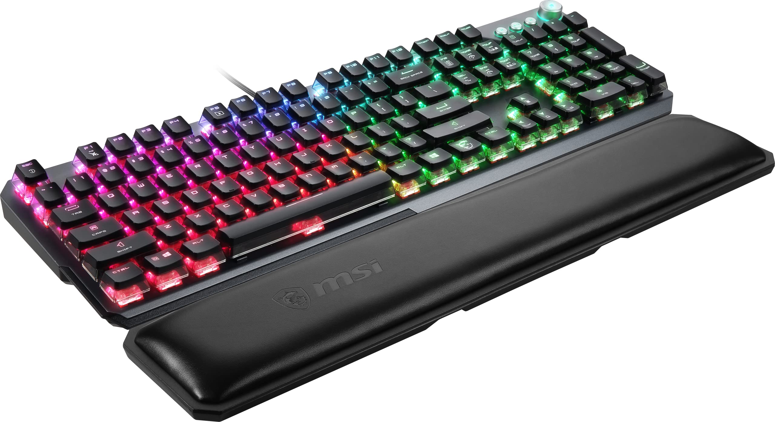 MSI Vigor GK71 Sonic Mechanical Gaming Keyboard (UK Layout) - MSI Sonic Red Switches (Linear), Ergonomic Keycaps, Anti-slip Base, Per-key RGB Mystic Light, USB 2.0 - Full-Sized