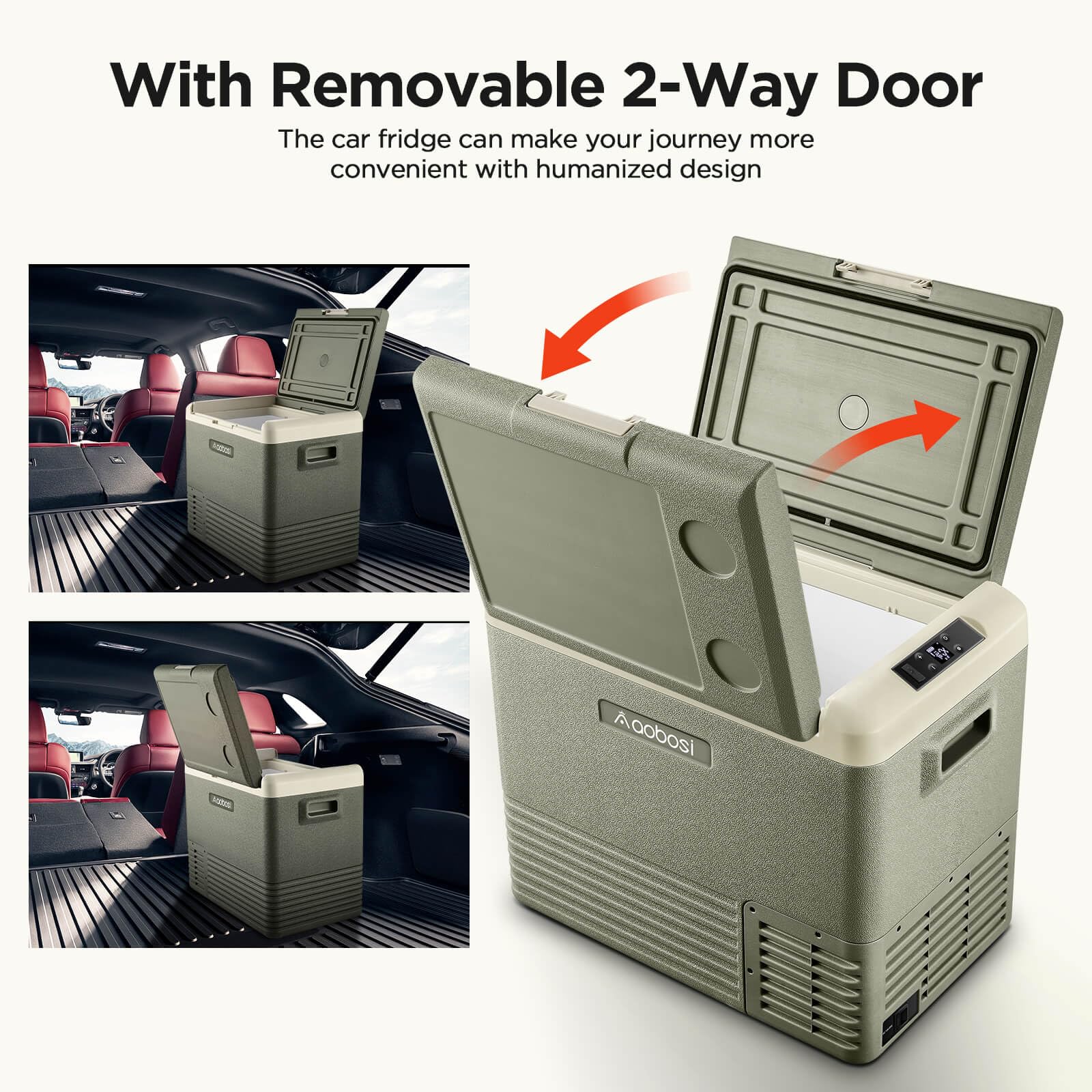 AAOBOSI 83L Campervan Fridge, Camping Refrigerator with APP Control, 12V Fridge Freezer for Campervan, Car, Truck, Boat, Motorhome, Travel