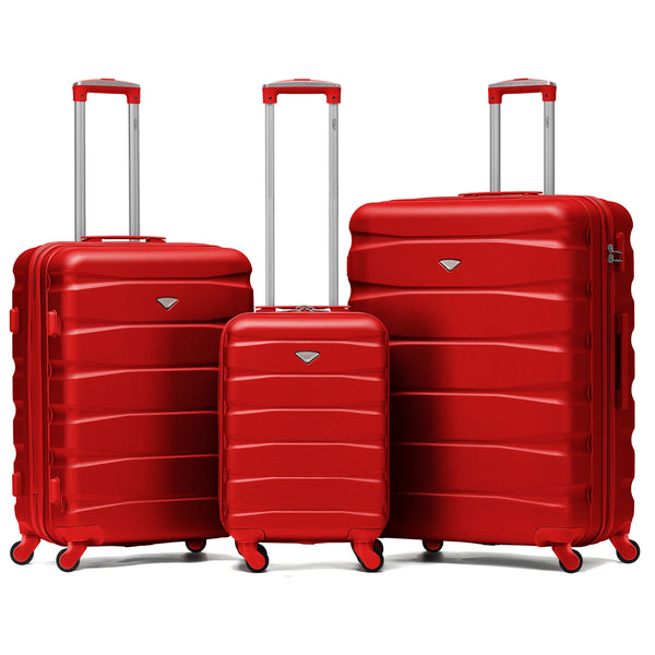 Flight Knight Set of 3 Lightweight 4 Wheel ABS Hard Case Suitcases Cabin & Hold Luggage Options Approved for Over 100 Airlines Including easyJet, British Airways, Ryanair, Jet2 & Many More