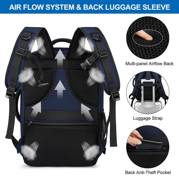 Cabin Bags 40x20x25 for Ryanair Underseat 20L Small Travel Hand Luggage Backpack Carry-ons Bag Cabin Size for Airplanes Flight Bag Travel Rucksack Fit 14 Inch Laptop with USB Charging Port-Black
