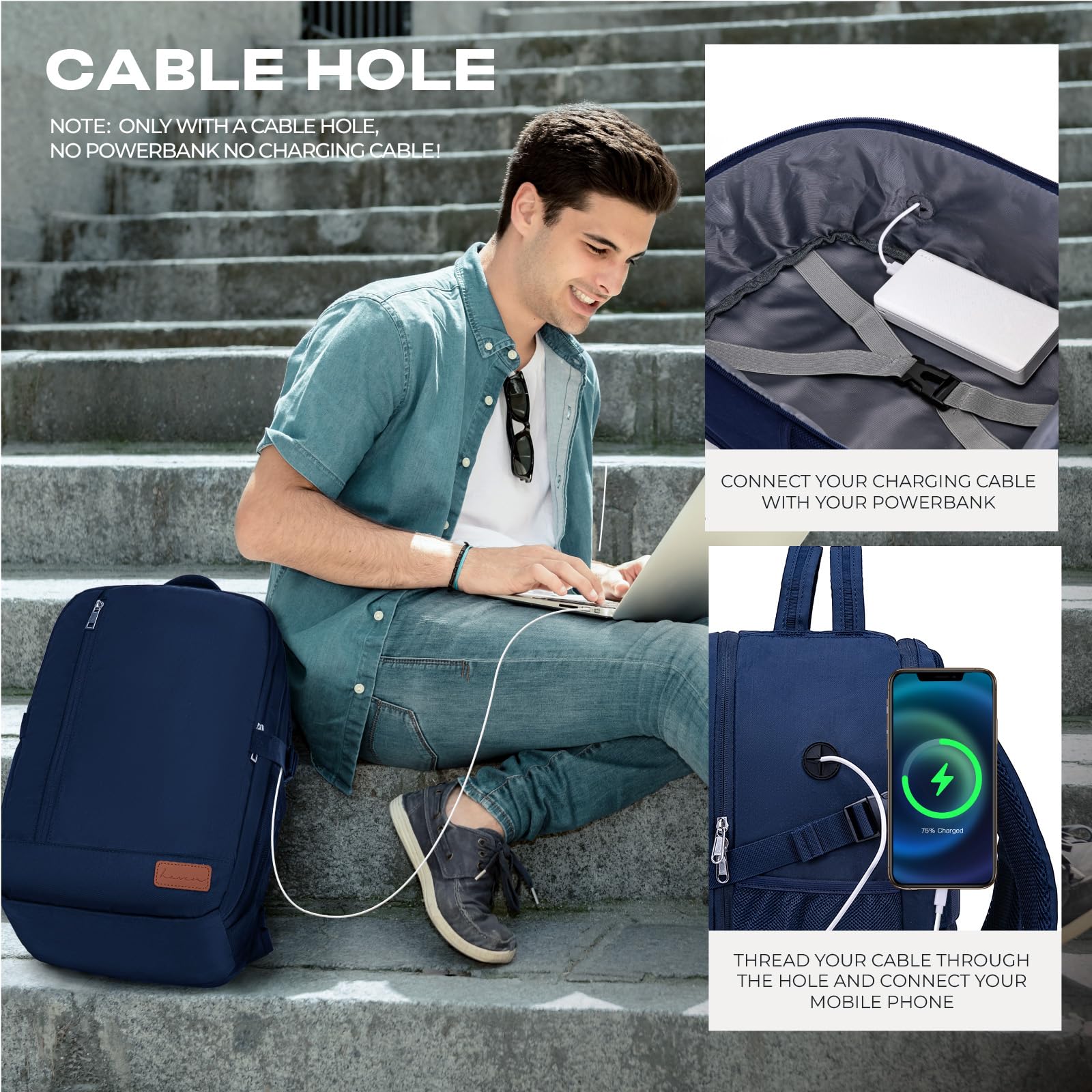 VMIKIV for Ryanair Cabin Bags 40x20x25 Underseat Carry On Bag,Small Travel Backpack Cabin Size for Men Women,Hand Luggage for Overnight, Weekend,Under Seat Casual Daypack for Airlines