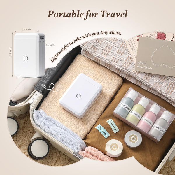 NIIMBOT Label Maker Machine, D110 Upgraded Version Sticker Printer Maker with 1 Roll White Starter Label Paper, Thermal Label Printer for School Office Home Organization