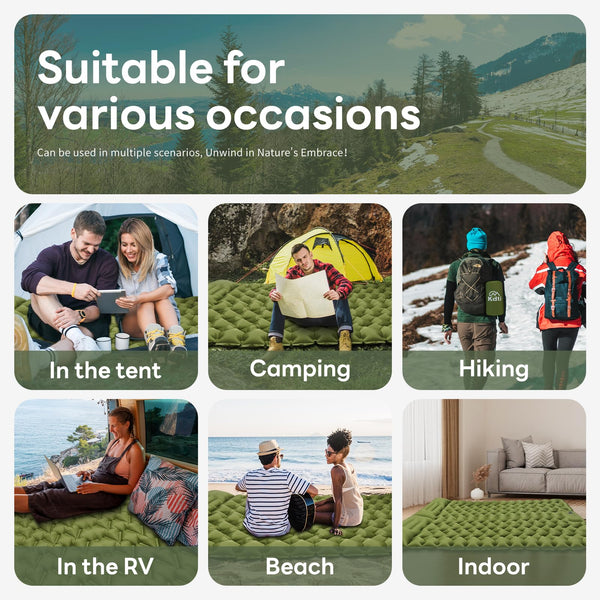 Kdti Sleeping Pad, Ultralight Inflatable Camping Mat Built-in Foot Pump, Portable Waterproof Sleeping Mat Compact for Backpacking, Hiking, Tents