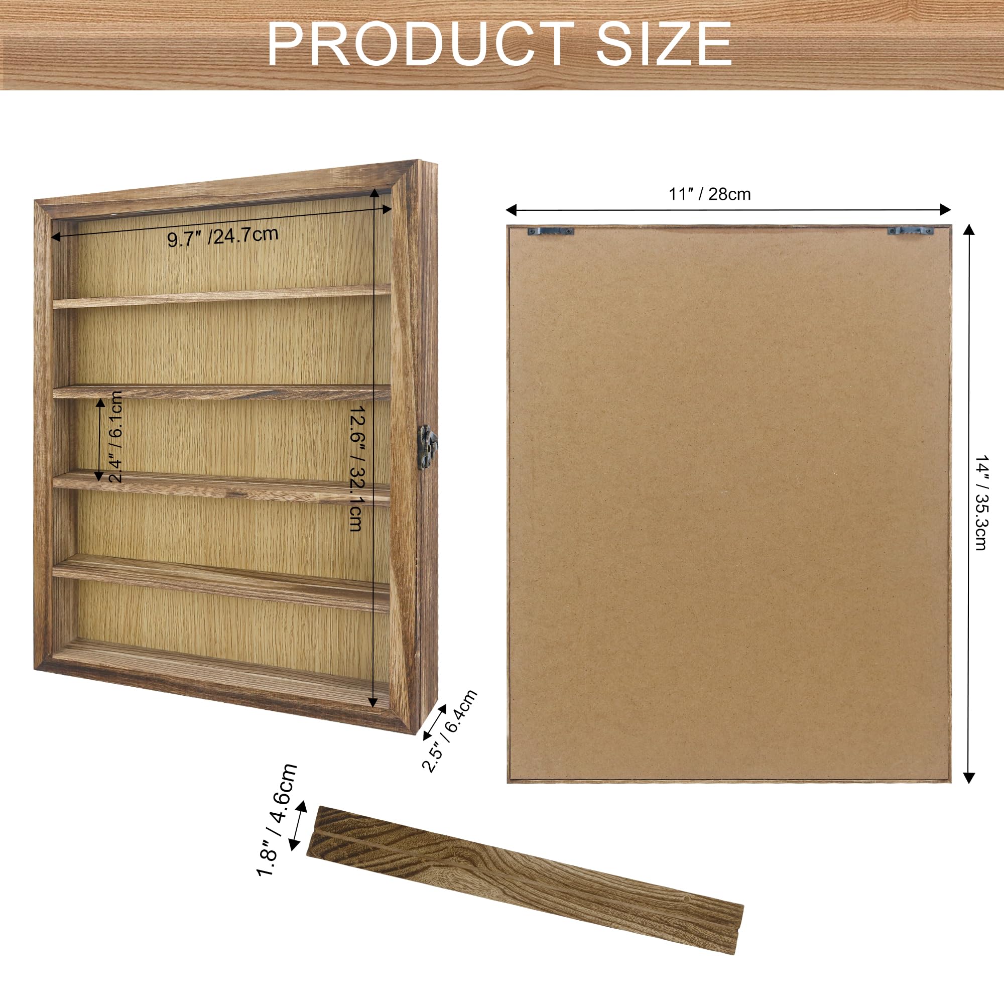 FramePro 28x35 3D Shadow Box Frame with Removable Shelves, Deep Frame 11x14 Display Case for Collector, Keepsake Coins Military Medals Pins Wedding