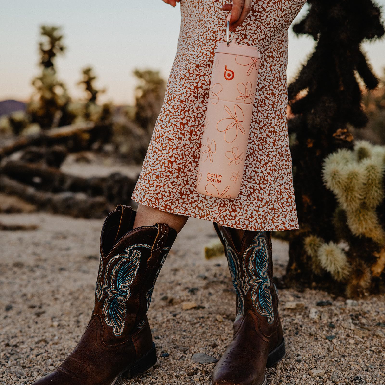 Insulated Water Bottle 700ml(24oz) with Straw, Lid, and Handle - Stainless Steel Sports Travel Gym Bottle for Men and Women (Skiing)