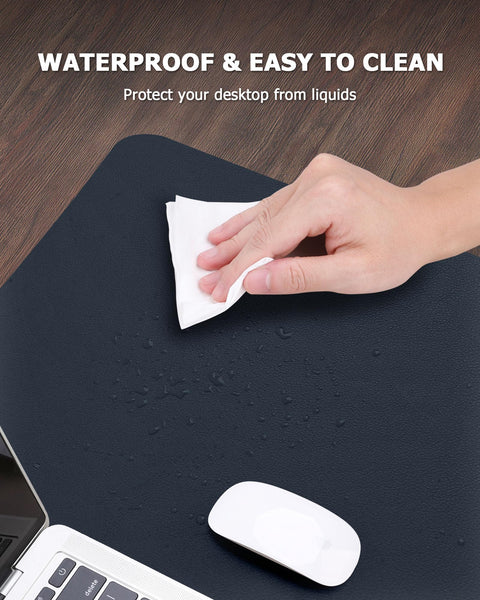 MOLMO Non-Slip Desk Mat, Waterproof Desk Pad Table Protector, Easy Clean Laptop Mat Large Mouse Pad Leather Writing Mat with Suede for Office /Home/Decor (Light Green, 60 x 35 cm)