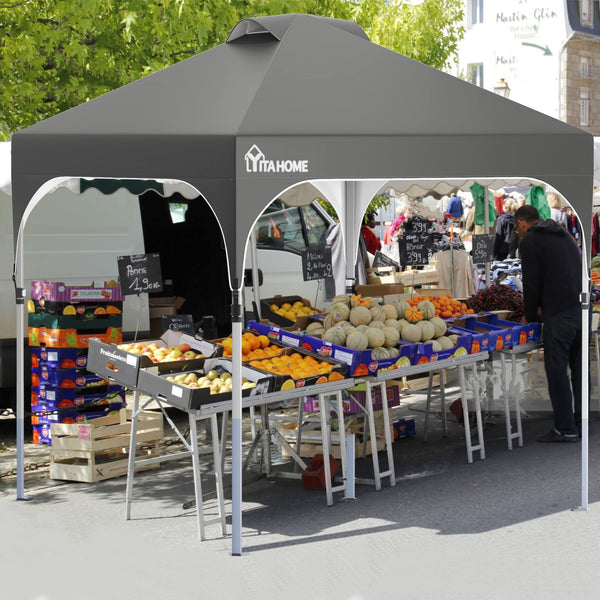 YITAHOME 2.5x2.5M Instant Heavy Duty Pop Up Gazebo, Waterproof Folding Garden Camping Party Tent Canopy Marquee with Roller Bag for Patio Markets Beach