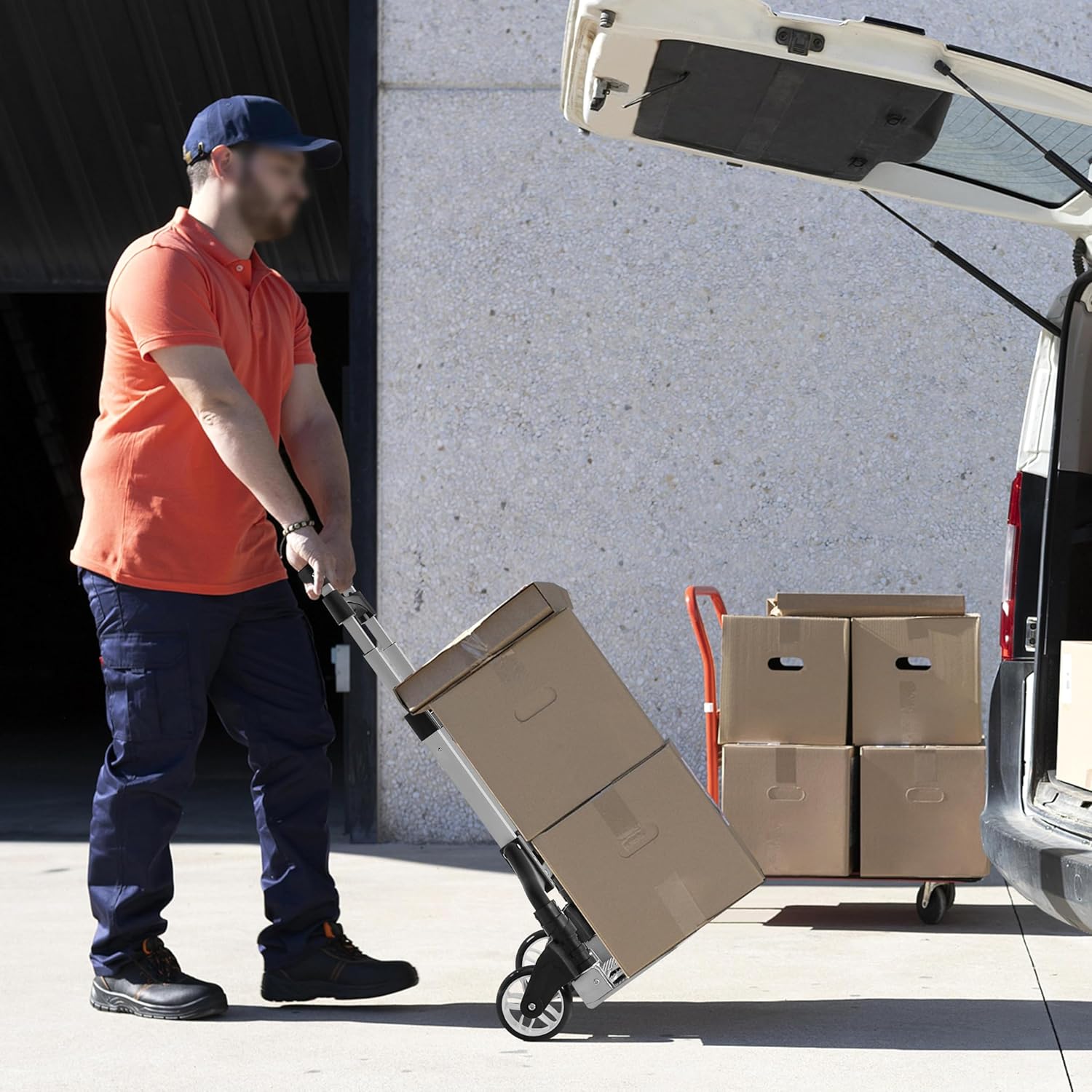 Yaheetech Aluminium Folding Foldable Hand Trolley, Sack Truck Barrow Cart, Heavy Duty Industrial Hand Truck, 75kg Load Capacity