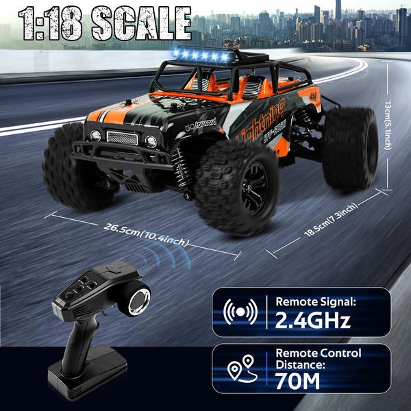 JOYTREKY Remote Control Cars 1:18 Scale High Speed RC Car 40KM/H 4WD Off-Road RC Cars For Adults 2.4GHz Gift for Boys Adults 2 Batteries Included