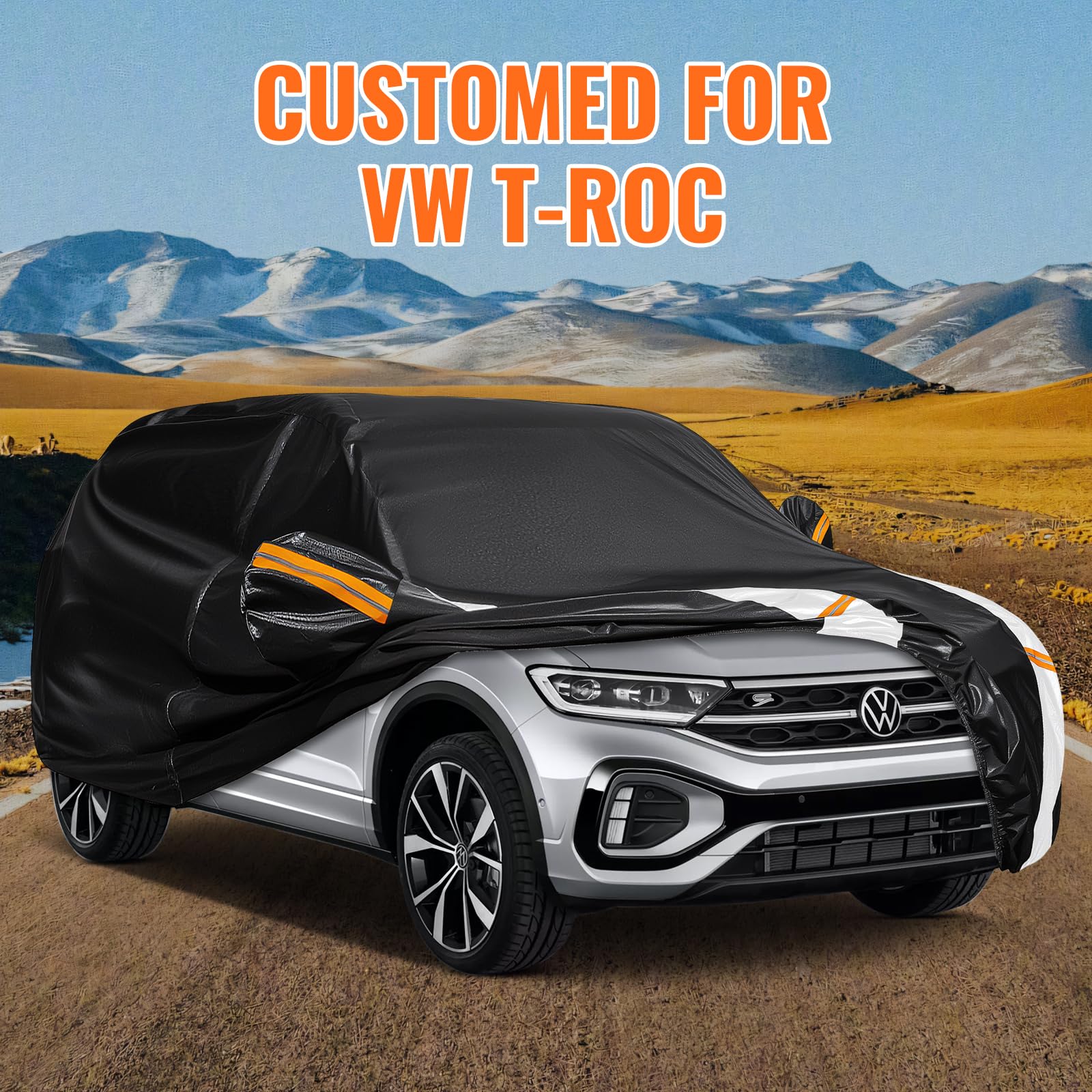 Car Cover Custom Fit for Mini Convertible F57(2016-2023), Car Covers for Outside Storage Waterproof Breathable, Full Cover Outdoor All Weather Protection Rain Sun Dust with Zip and Cotton(Black)