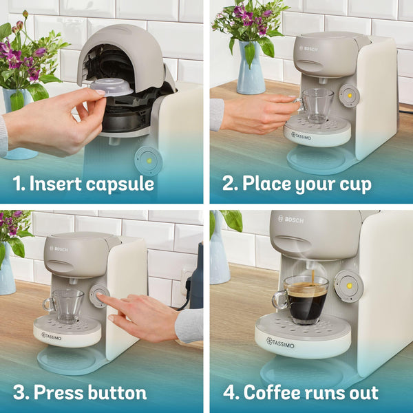 Tassimo by Bosch Finesse Friendly Pod Coffee Machine in Cream TAS167PGB with INTELLIBREW and IntensityBoost, Compatible with 50 Different Beverages